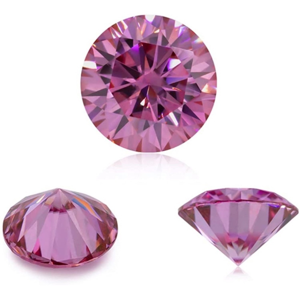Certified 1 cttw Pink Diamond Moissanite